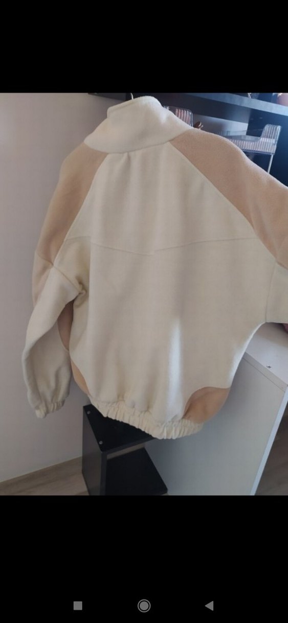 Düğmeli Beyaz Kadın Midi Polar Ceket - Görsel 2