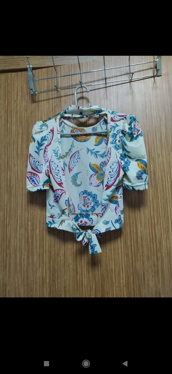 Baskılı Bohem Mini Bluz Bağlamalı - Görsel 2