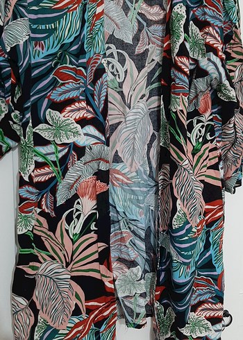 Çok Renkli Bohem Uzun Kimono - Görsel 2