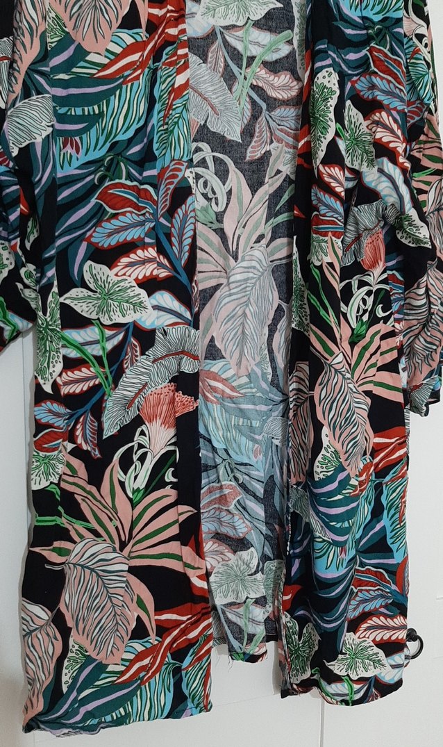 Çok Renkli Bohem Uzun Kimono - Görsel 2