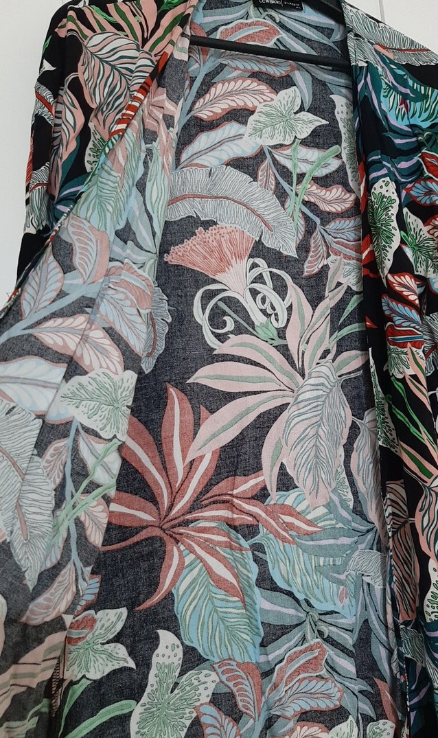 Çok Renkli Bohem Uzun Kimono - Görsel 4