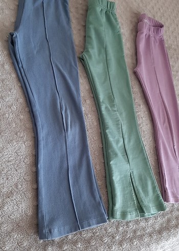 Kız Çocuk Pastel Renkli Esnek İspanyol Paça 3lü Tayt - Görsel 2