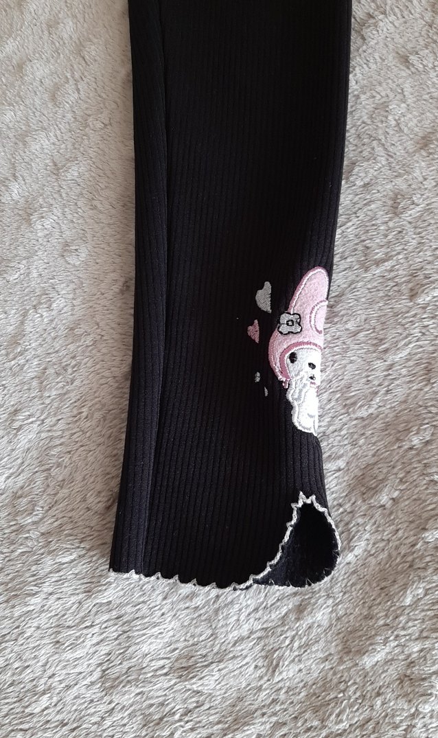 Kuromi Melody Siyah Kız Çocuk Polarlı Tayt - Görsel 3