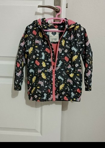 Kapüşonlu Kız Çocuk Kedili Polarlı Yağmurluk - Görsel 4