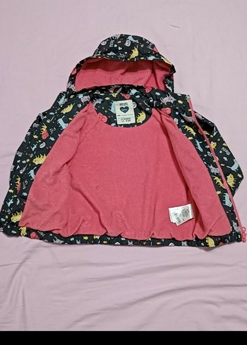 Kapüşonlu Kız Çocuk Kedili Polarlı Yağmurluk - Görsel 3