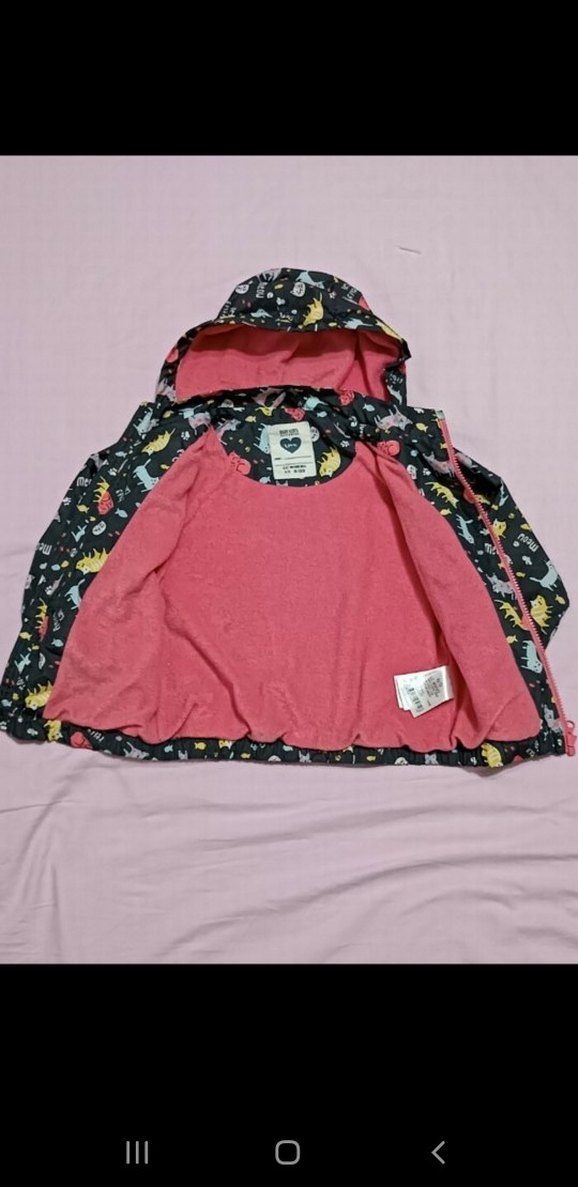 Kapüşonlu Kız Çocuk Kedili Polarlı Yağmurluk - Görsel 3