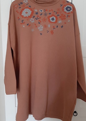 Alia Marka Nakışlı Bej Triko Tunik - Görsel 4