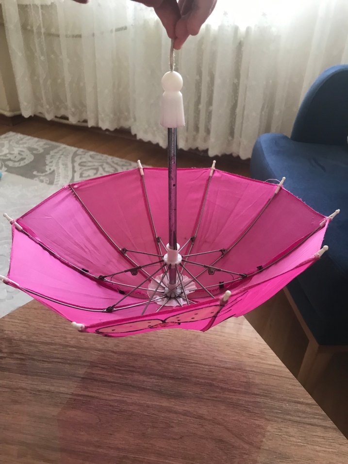 Pembe Kedi Desenli Çocuk Şemsiye - Görsel 2