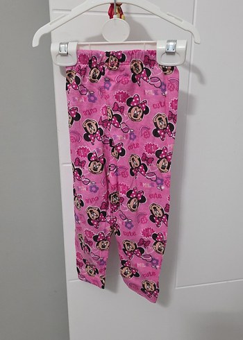 Kız Çocuk Pembe Minnie Baskılı Tayt 2-4 Yaş