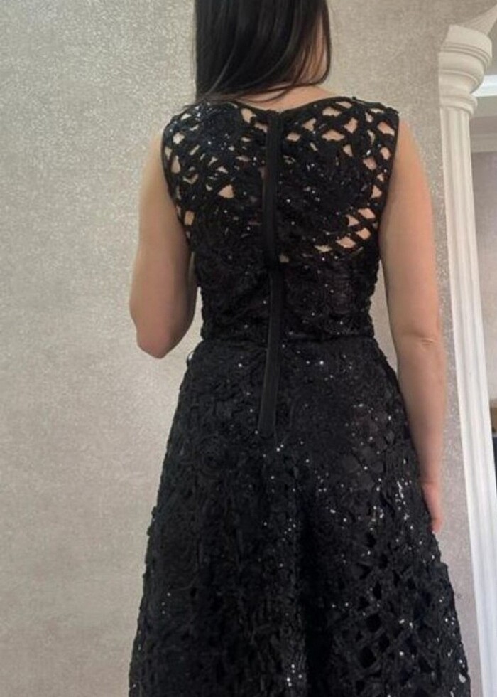 Siyah payetli abiye - Görsel 2