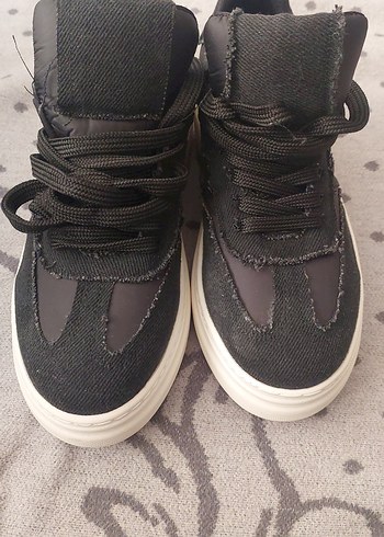 Siyah Gri Kadın Sneaker Stiletto Topuklu