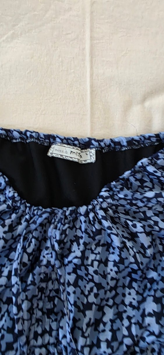 Mavi Piliseli Bağlama Desenli Elbise - Görsel 2