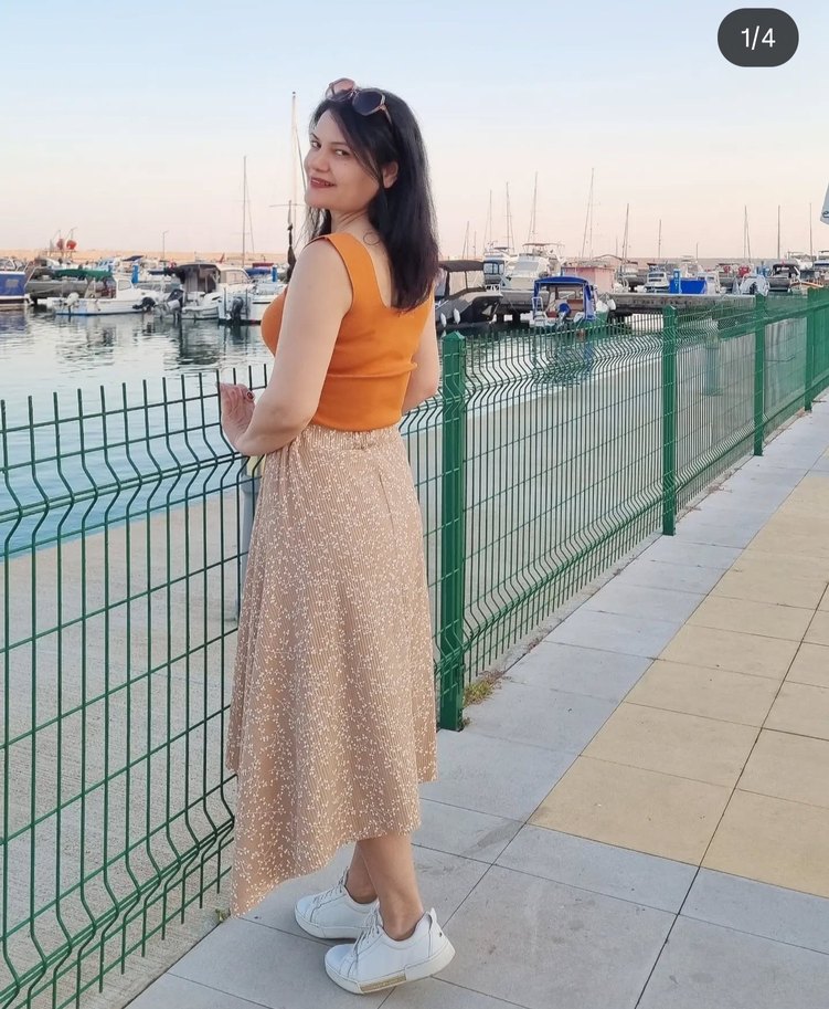 Turuncu midi etek - Görsel 3