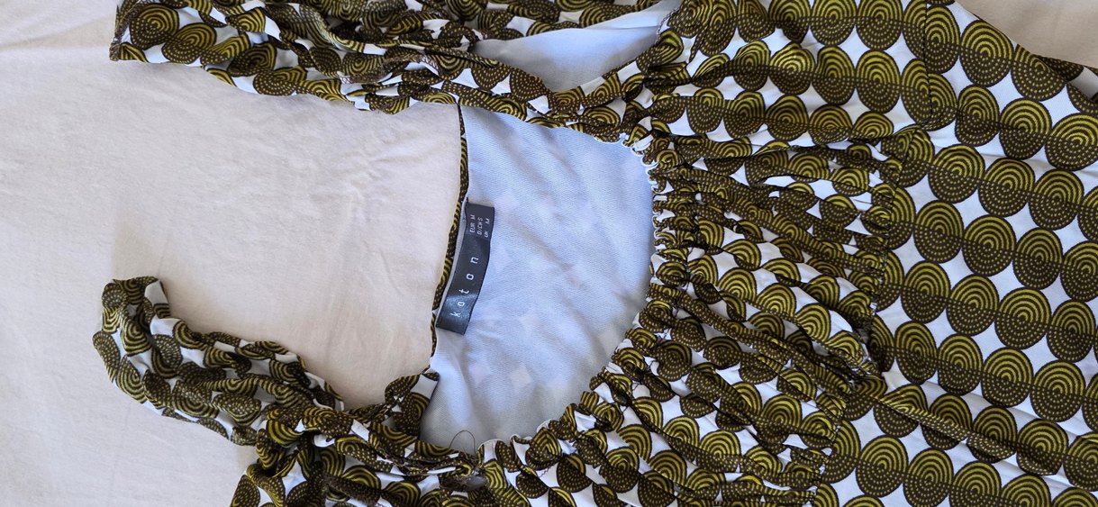 Kahverengi Pilili Midi elbise - Görsel 2