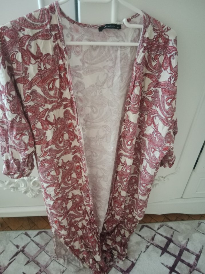 Bordo Bohem Bağlama Desenli pareo plaj giyim - Görsel 3