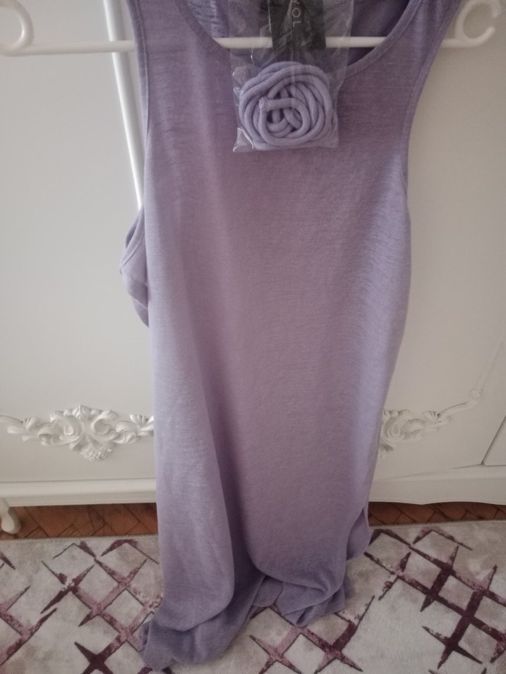 Kadın Mor Keten Salaş Pareo plaj giyim - Görsel 2