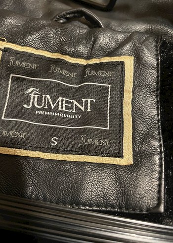 Jument marka Uzun Siyah Deri Kadın Ceket Kürklü Kapüşonlu - Görsel 4