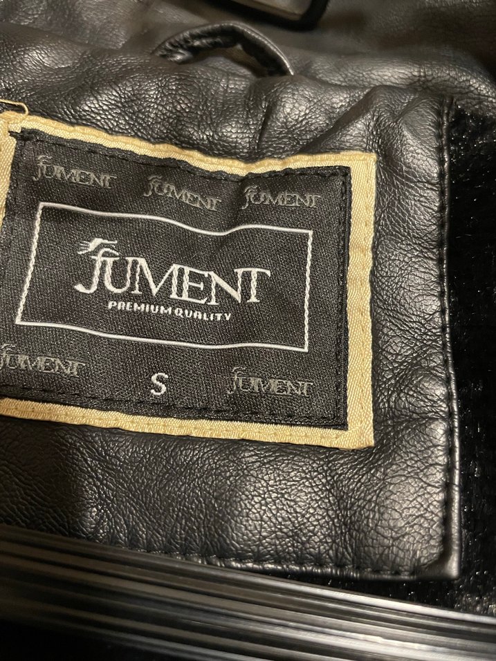 Jument marka Uzun Siyah Deri Kadın Ceket Kürklü Kapüşonlu - Görsel 4