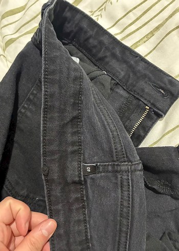 Siyah Midi Kadın Denim Pantolon - Görsel 3