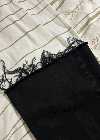 Siyah Midi Kadın Denim Pantolon - Görsel 4