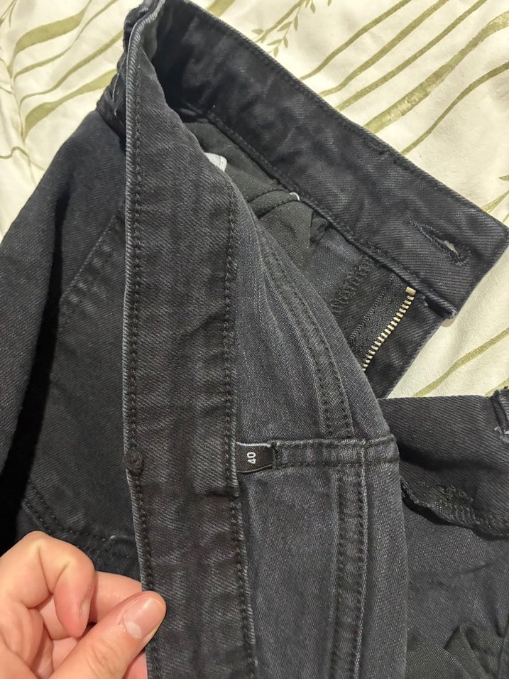 Siyah Midi Kadın Denim Pantolon - Görsel 3