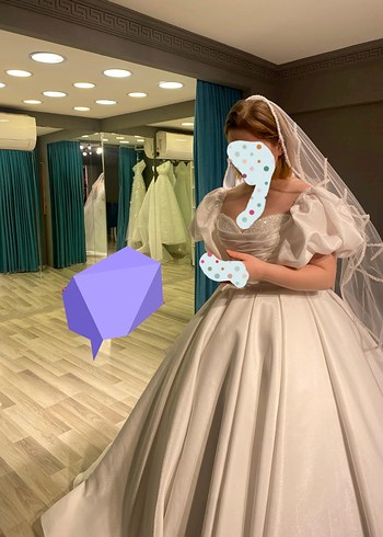 Straplez Midi Beyaz Prenses Gelinlik