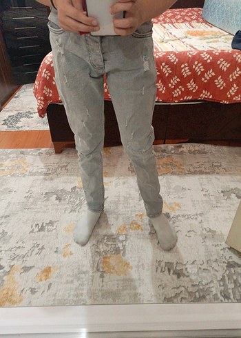 s Beden gri Renk Gri bağcıklı Erkek Denim Pantolon by man denim markası