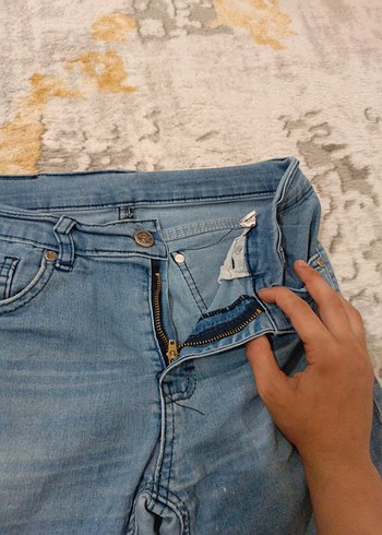 s Beden açık mavi Kadın Denim Dar Kesim Pantolon
