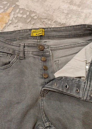 l Beden gri Renk Gri Regular Fit Erkek Denim Pantolon