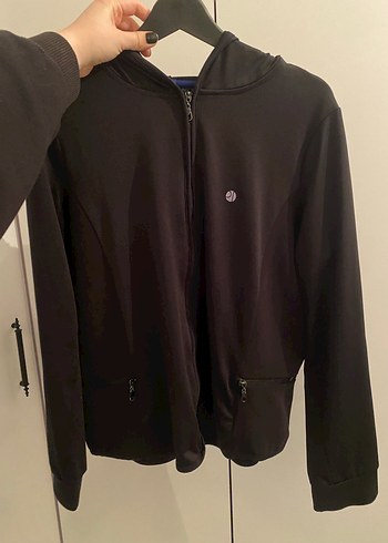 Siyah Fermuarlı Kadın Spor Ceket - Görsel 3