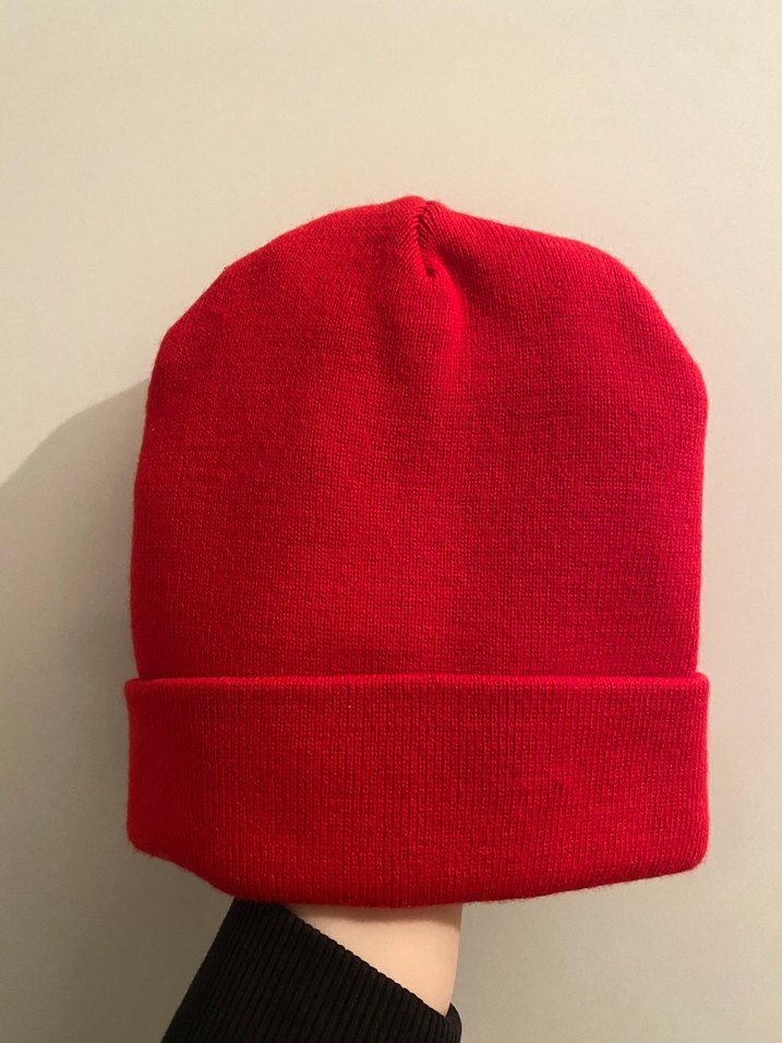 Kadın Kırmızı Örgü Bere - Görsel 3