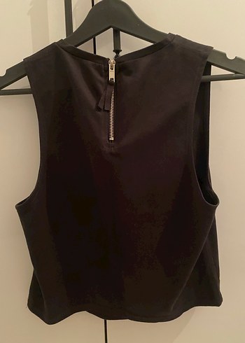 Siyah Süet Yüksek Yakalı Kolsuz Kadın Atlet - Görsel 3