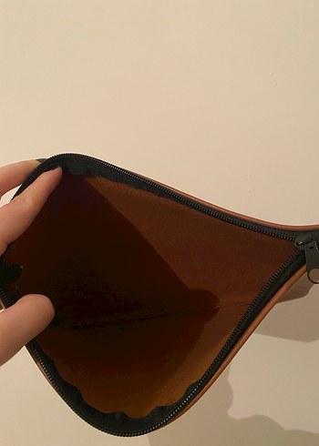 Bej Deri Kadın Portföy Çanta - Görsel 4