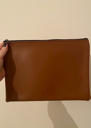 Bej Deri Kadın Portföy Çanta - Görsel 3