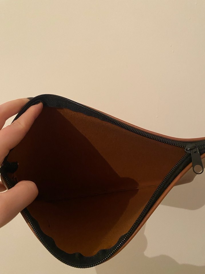 Bej Deri Kadın Portföy Çanta - Görsel 4