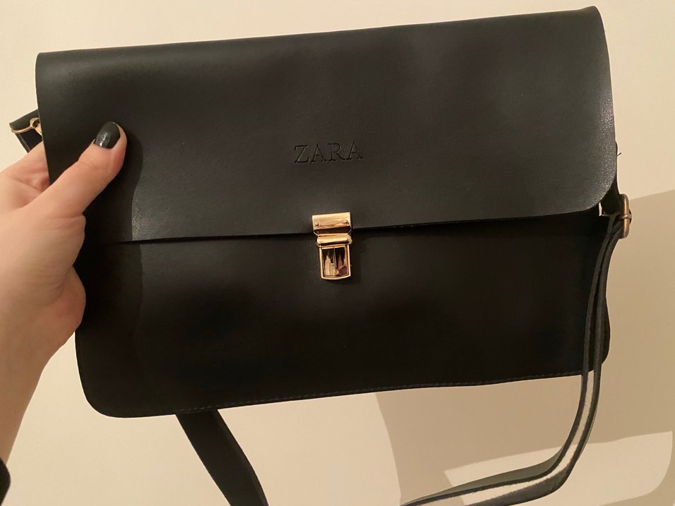 Siyah Deri Kadın Omuz Çantası - Görsel 5