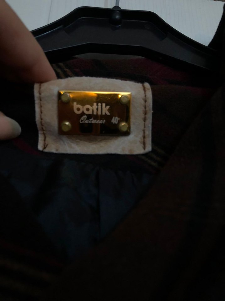 VINTAGE Koyu Ekose Kapüşonlu Kısa Kaban BATİK — görsel 5/5