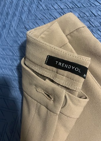 36 Beden Bej Kumaş Kadın Pantolon