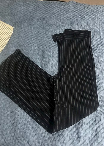 Çizgili lacivert Kadın Kumaş Pantolon