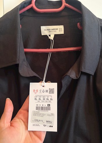 Pull and Bear Pull Bear Siyah Klasik Gomlek Poplin Bele Oturan