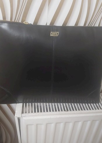 Mango Siyah Deri Kadın Laptop Çantası