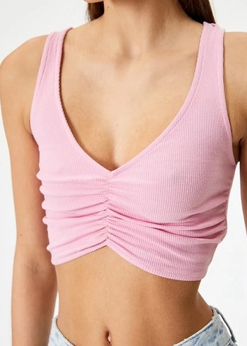 Pembe Kadın Mini Crop Top