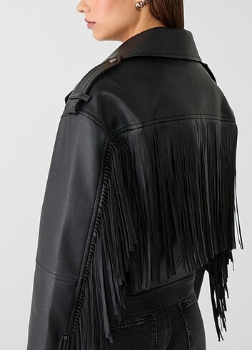 Stradivarius PÜSKÜLLÜ OVERSIZE DERİ CEKET