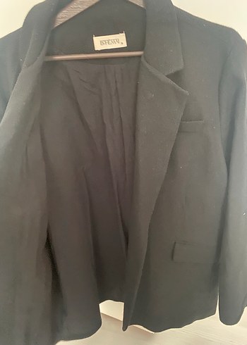 Kadın Siyah Klasik Kesim Keten Blazer - Görsel 3