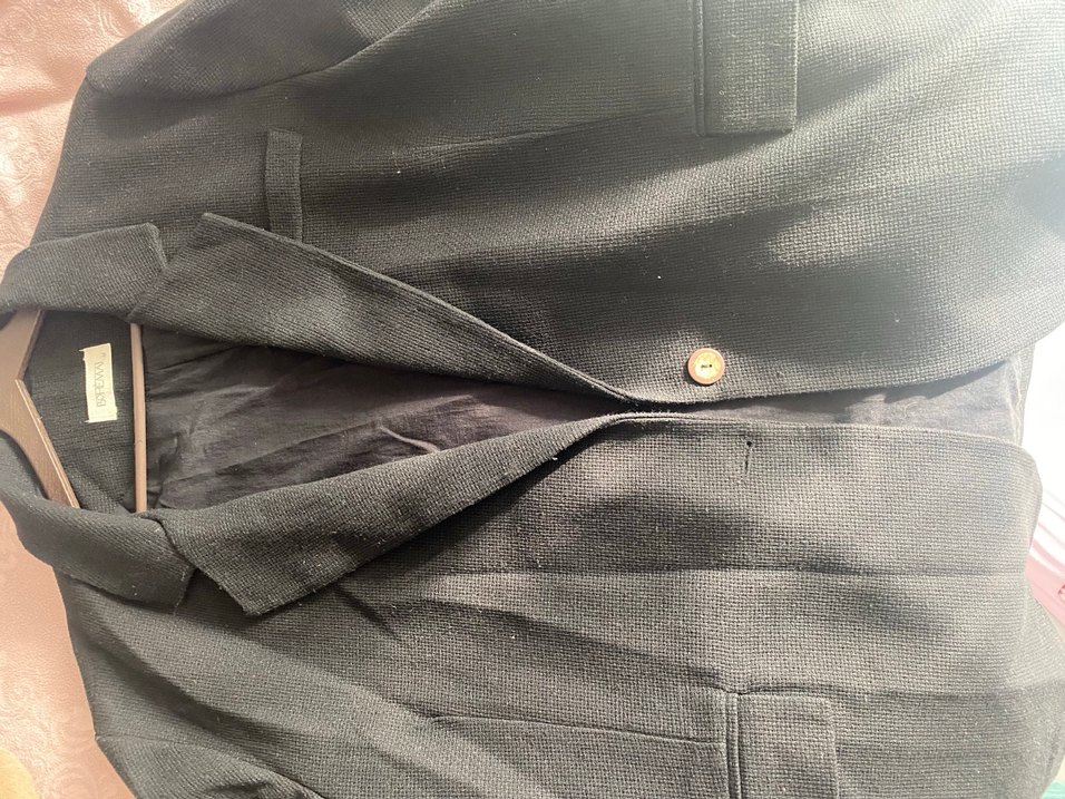 Kadın Siyah Klasik Kesim Keten Blazer - Görsel 5