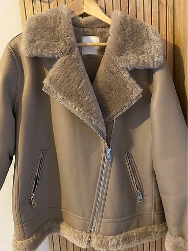 Mango suni kürk astarlı ceket - Görsel 9