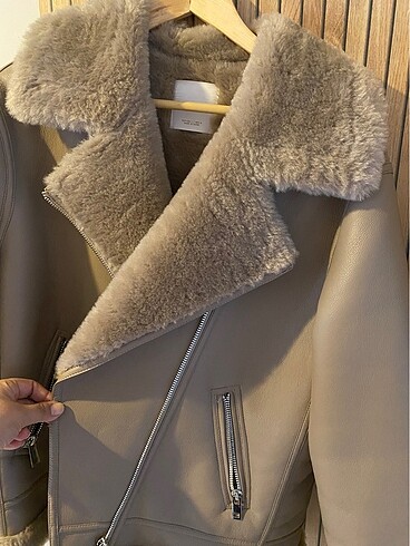 Mango suni kürk astarlı ceket - Görsel 13