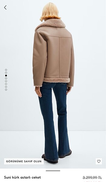 Mango suni kürk astarlı ceket - Görsel 7