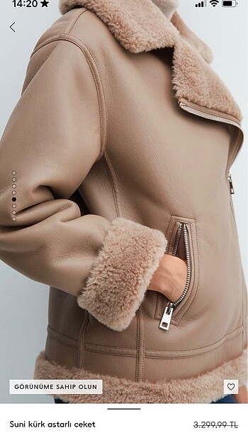 Mango suni kürk astarlı ceket - Görsel 5