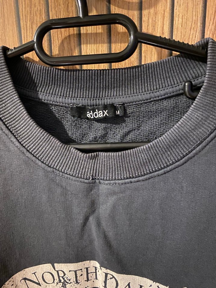 Gri Baskılı Uzun Kollu Kadın Sweatshirt - Görsel 4